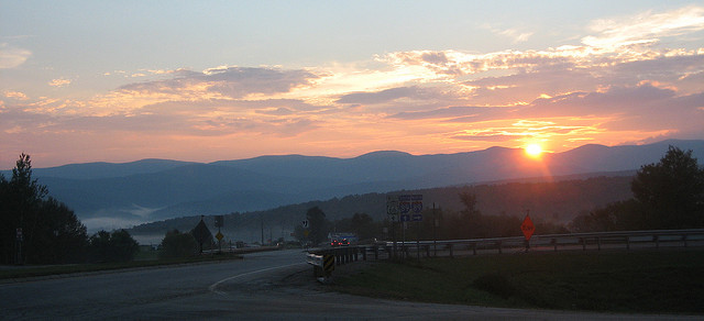 sunset over exit four