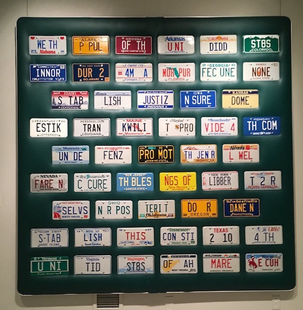 the constitution spelled out in license plates of every state